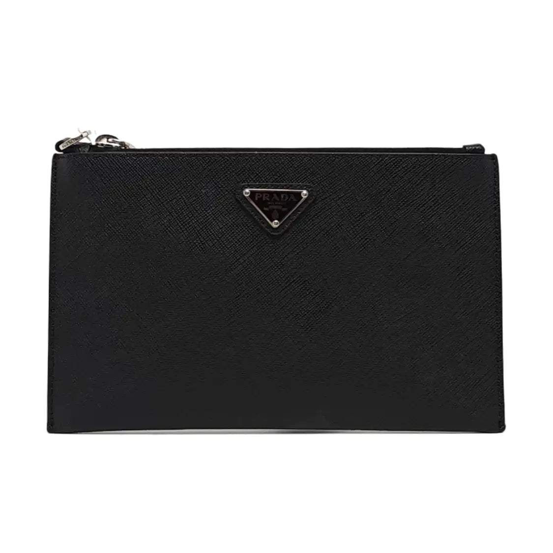 PRADA Black Cowhide Logo Monogram Handbag Silver Hardware-(SKU)-955758933