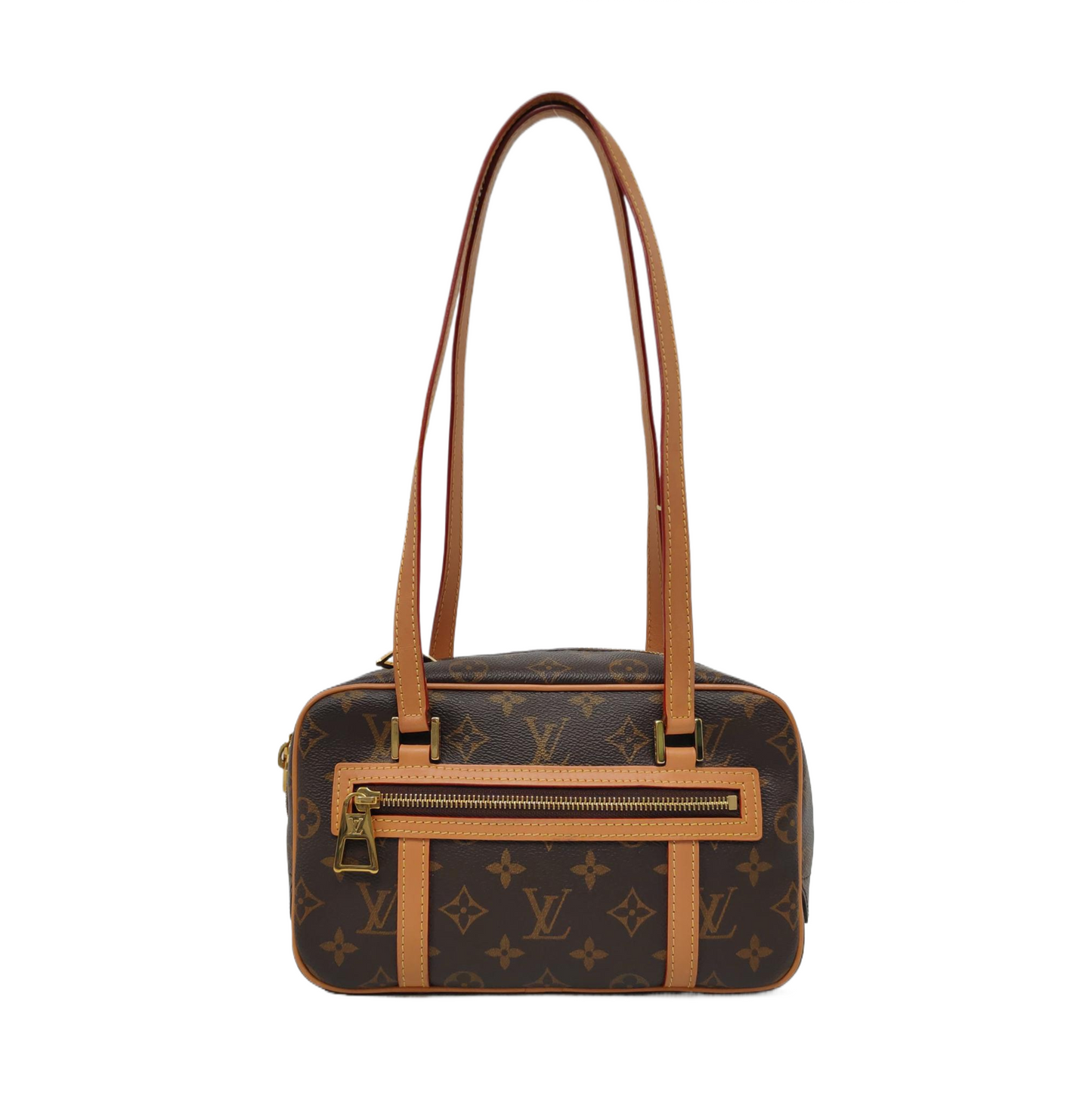 LOUIS VUITTON CITE Brown Coated Canvas Monogram Single Shoulder Bag Handbag with Gold Hardware-(SKU)-961060465