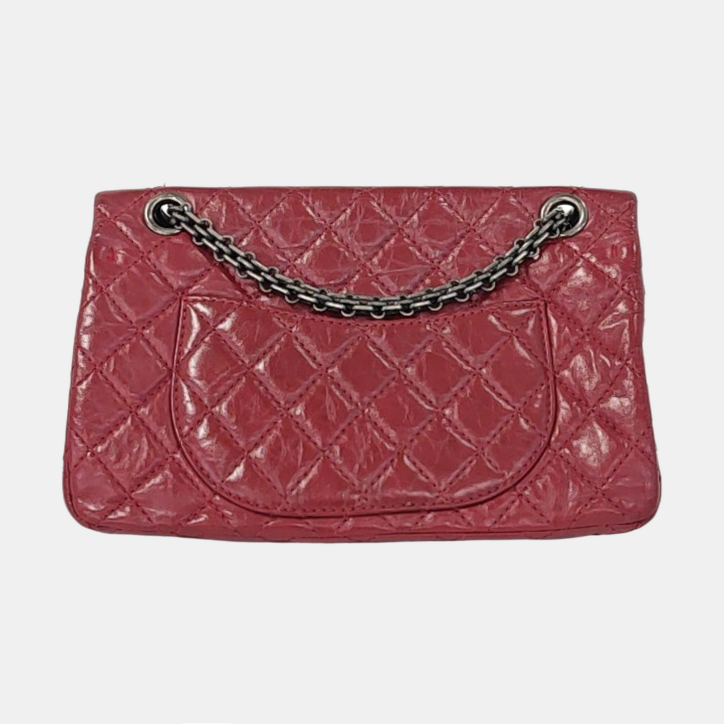 CHANEL 2.55 Red Calfskin Quilted Crossbody Shoulder Bag Black Hardware 16 Flap-(SKU)-961723854