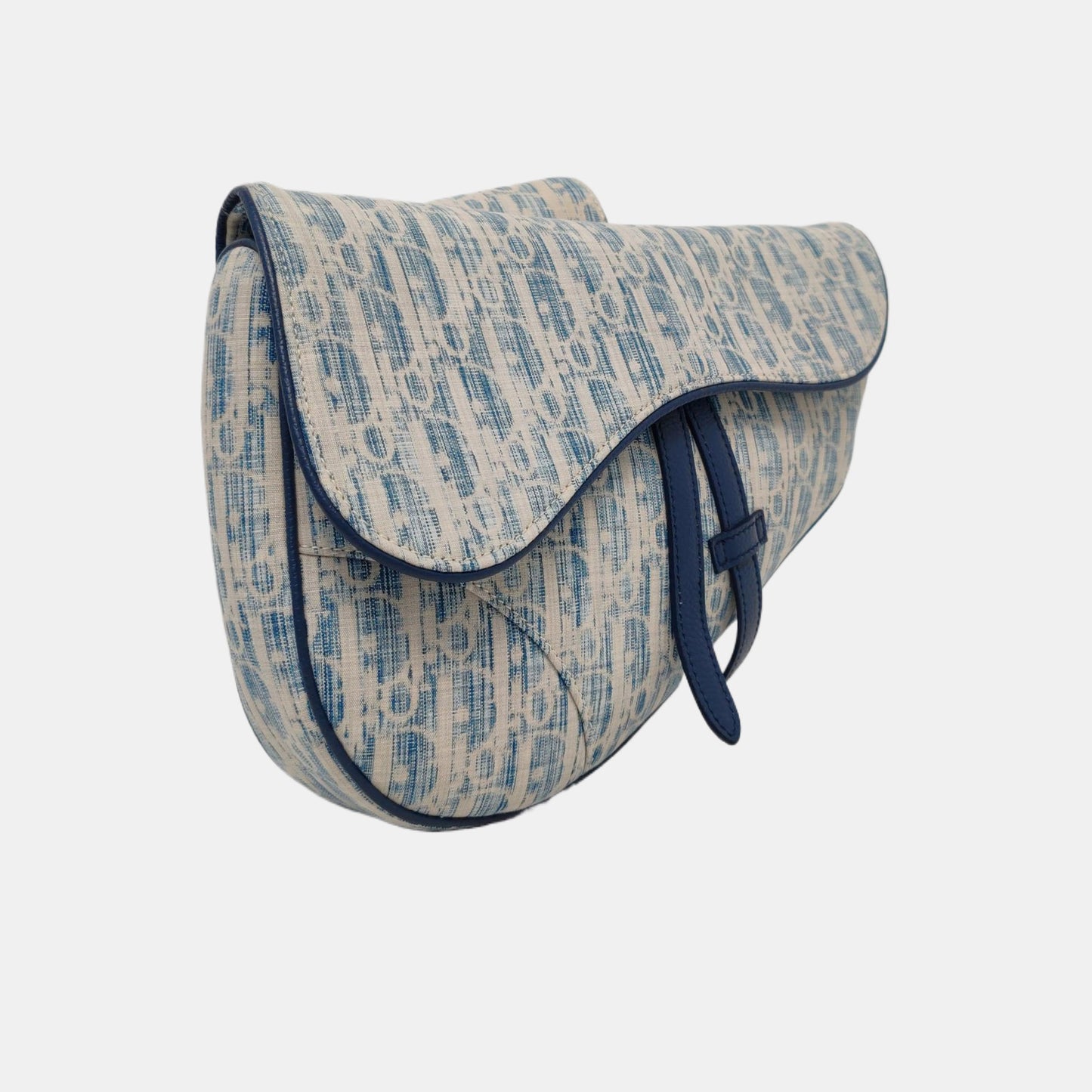 DIOR Saddle Medium Size Blue Fabric Saddle Bag Fanny Pack Crossbody Bag-(SKU)-962211429