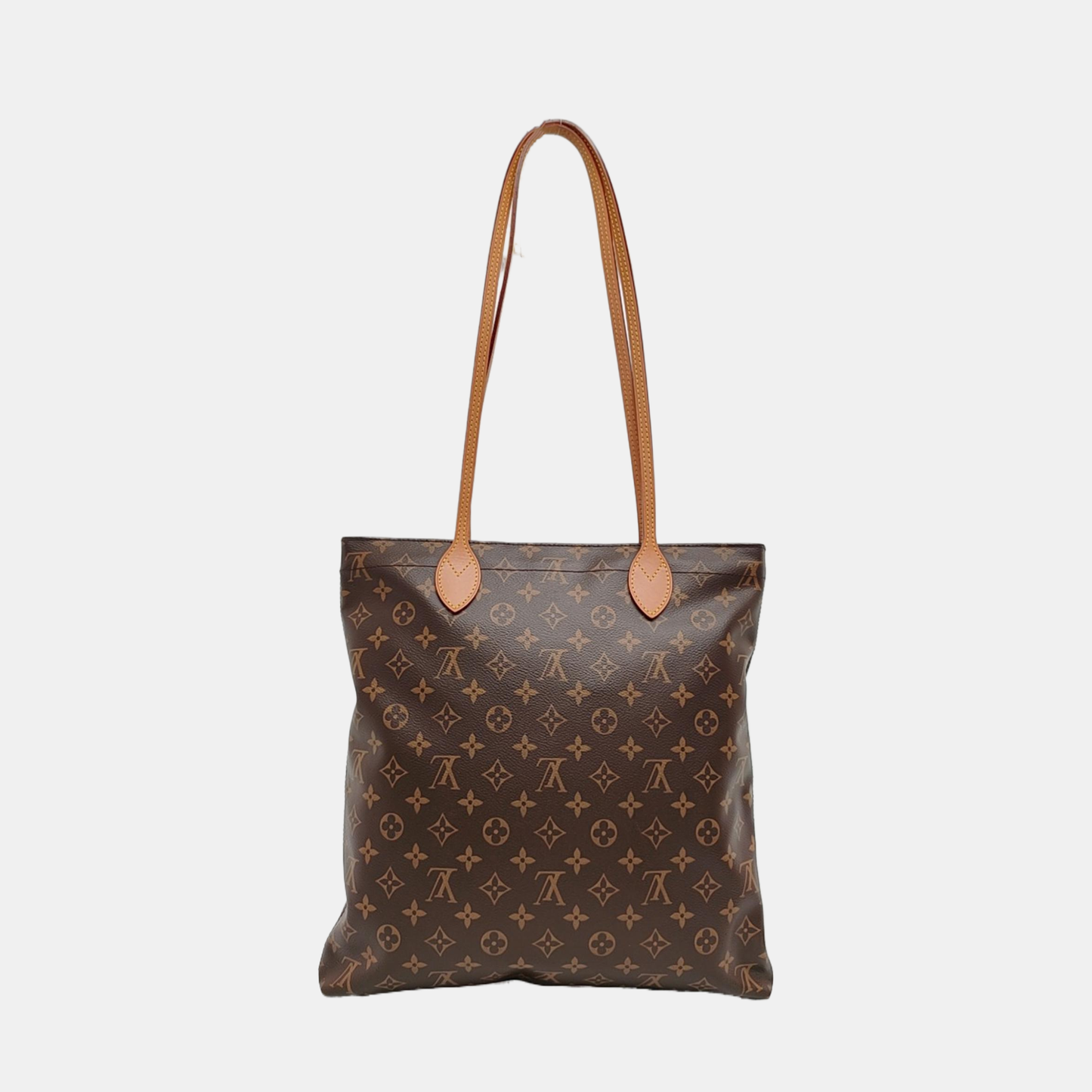 LOUIS VUITTON CARRY IT Brown Coated Canvas Monogram Shoulder Bag Golden Hardware Pockets-(SKU)-962383359