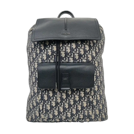 DIOR Motion Blue Canvas Backpack with Palladium Hardware-(SKU)-962296292