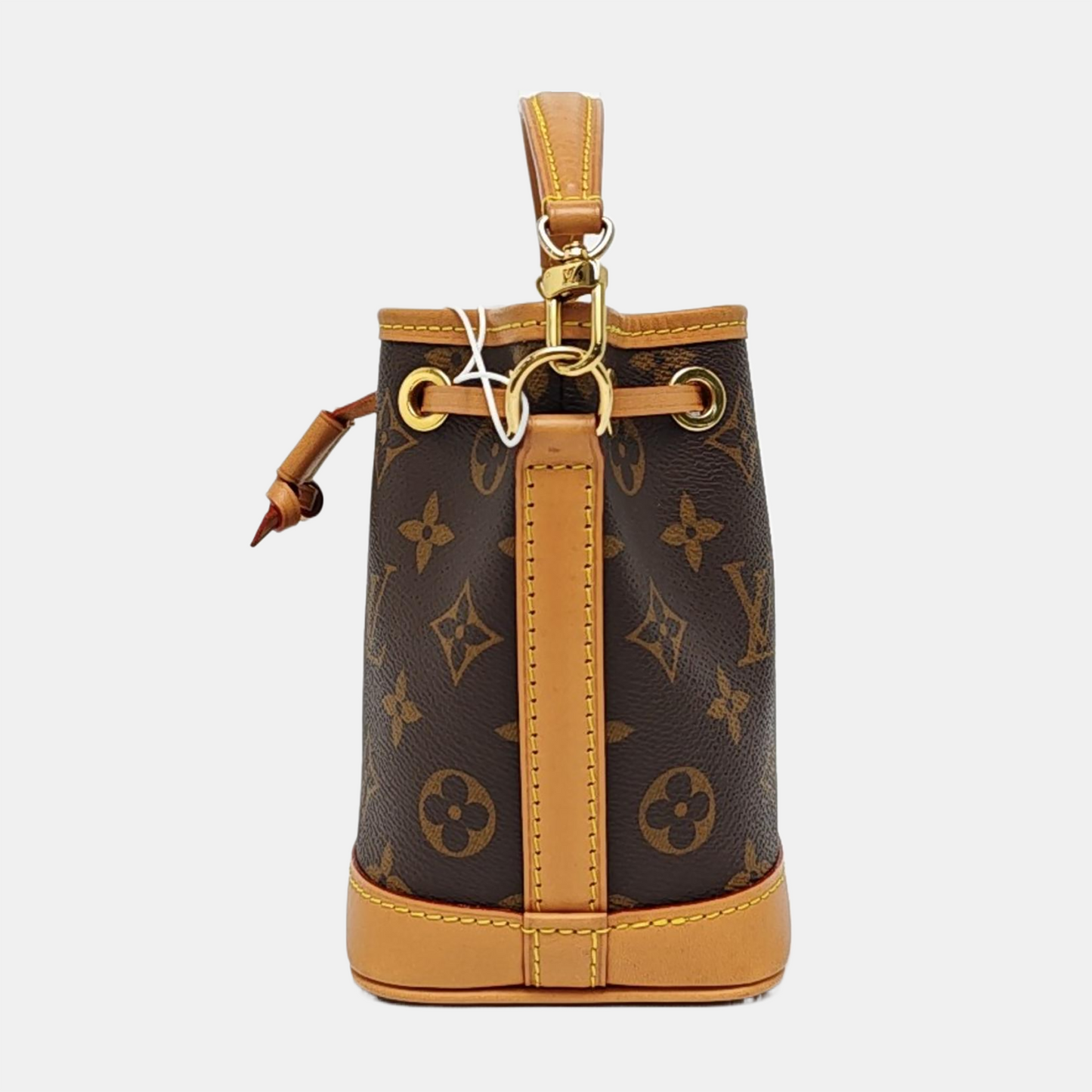 LOUIS VUITTON NOÉ Nano Brown Coated Canvas Monogram Vernis Bucket Bag Shoulder Bag Crossbody Handbag with 2 Detachable Straps-(SKU)-963381502