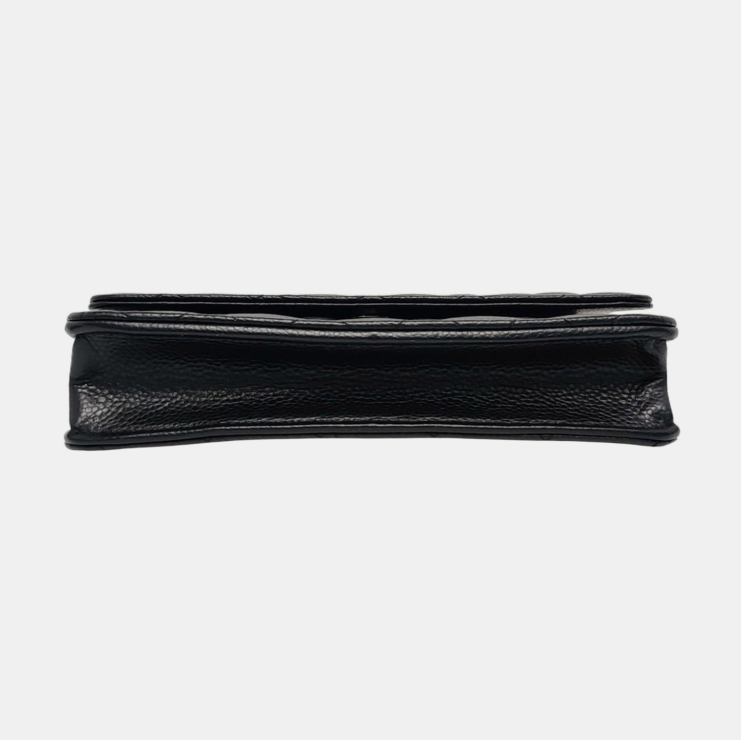 CHANEL WOC Black Caviar Leather Quilted Crossbody Shoulder Bag with Silver Hardware-(SKU)-963482245