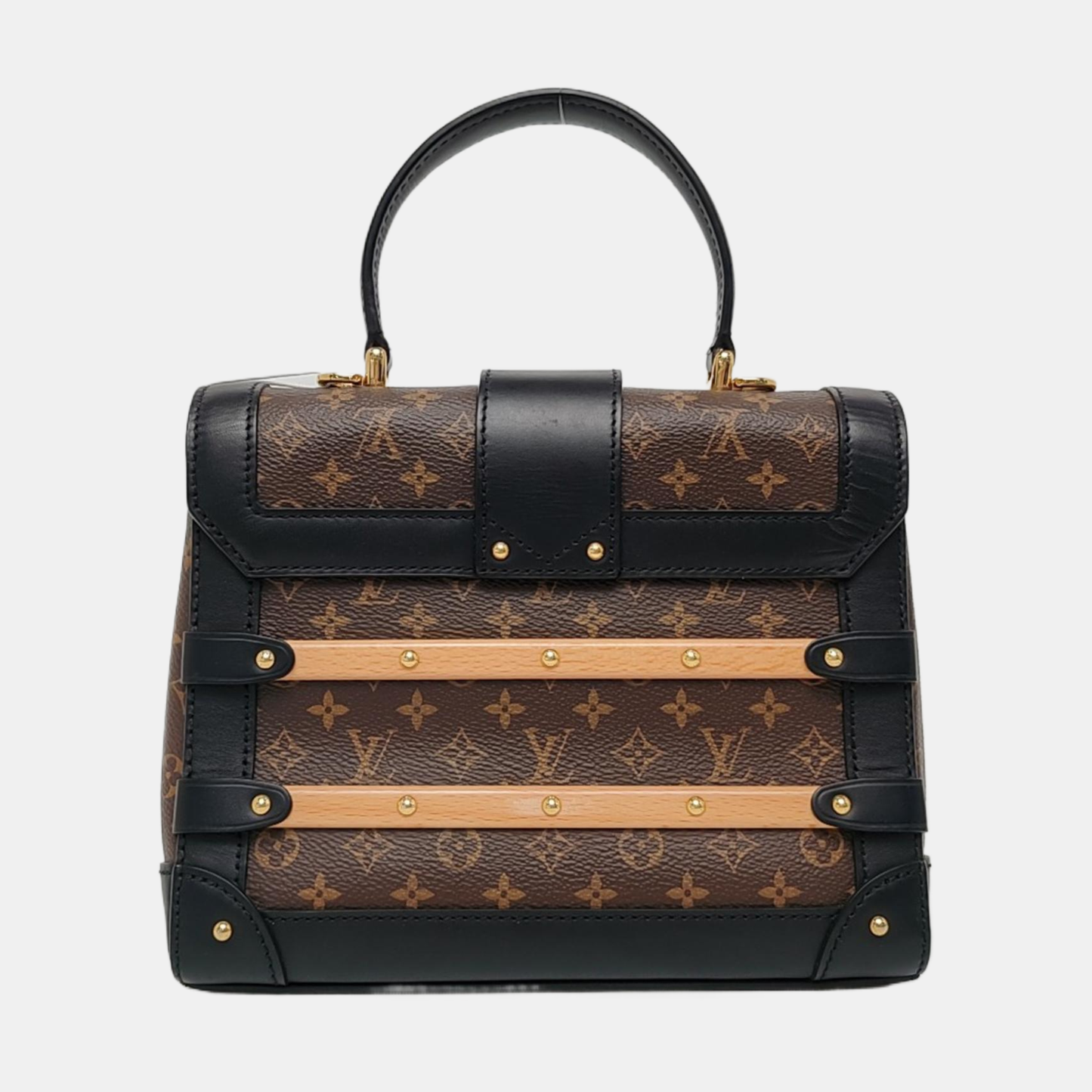 LOUIS VUITTON TRIANON Small Brown Coated Canvas Monogram Shoulder Bag Tote Bag Crossbody Bag Gold Hardware Removable Shoulder Strap-(SKU)-963796768