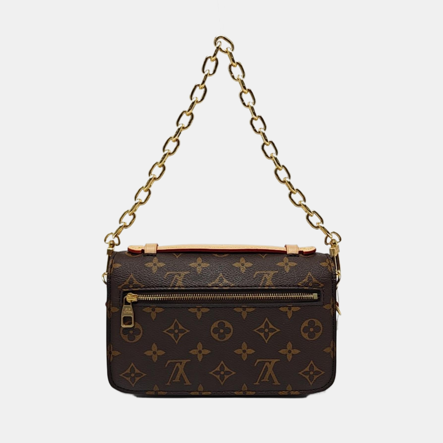 LOUIS VUITTON MÉTIS EAST WEST Brown Coated Canvas Monogram Crossbody Shoulder Bag Tote Bag Single Shoulder Bag with Detachable Straps-(SKU)-964519024