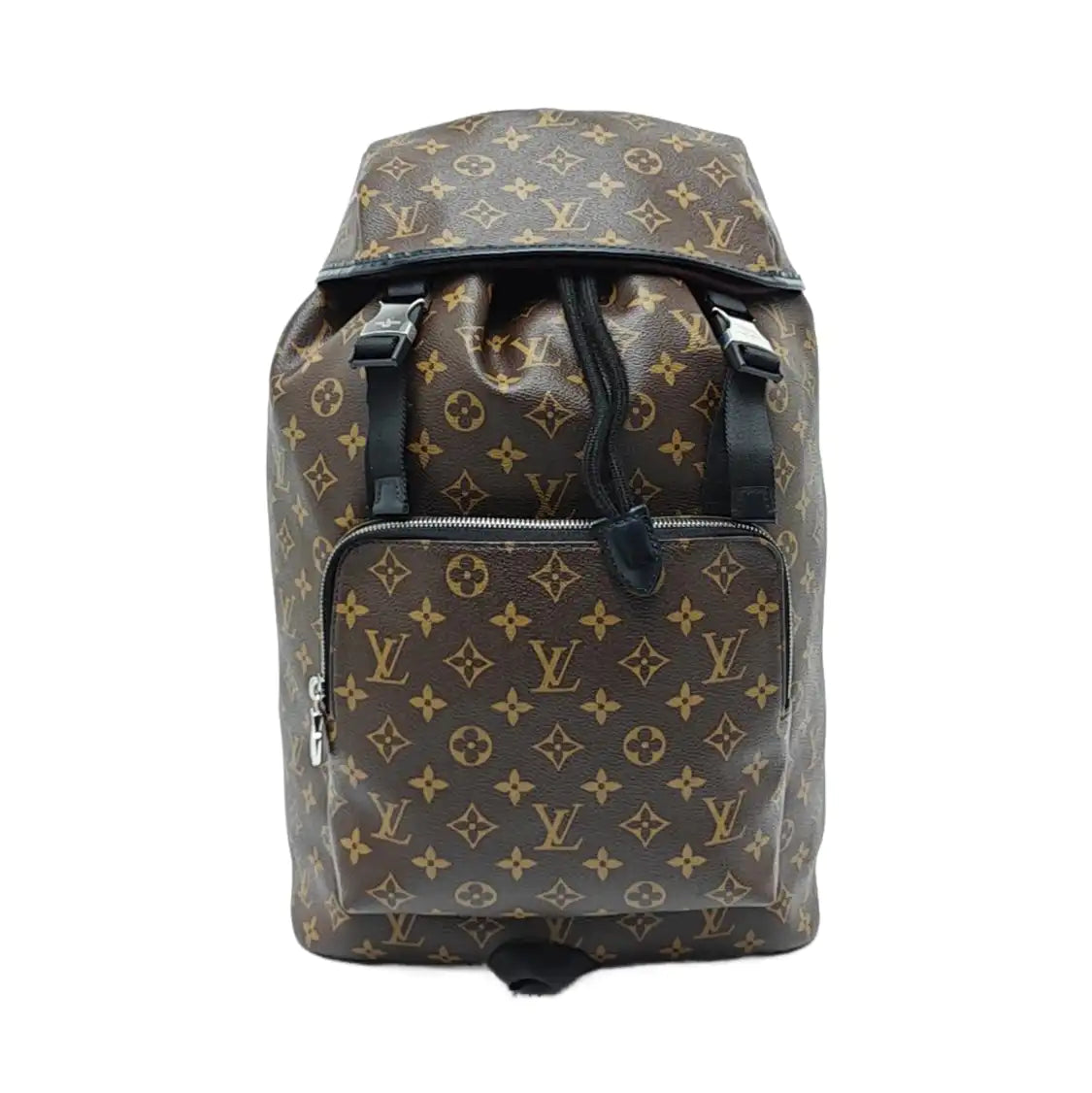 LOUIS VUITTON ZACK Medium Brown Coated Canvas Monogram Backpack Tote Bag Silver Hardware-(SKU)-965082946