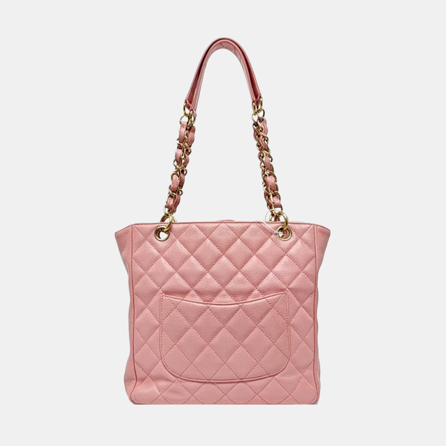 CHANEL CHANEL PST Pink Calfskin Quilted Handbag Gold Hardware 8 Clasp-(SKU)-964725019