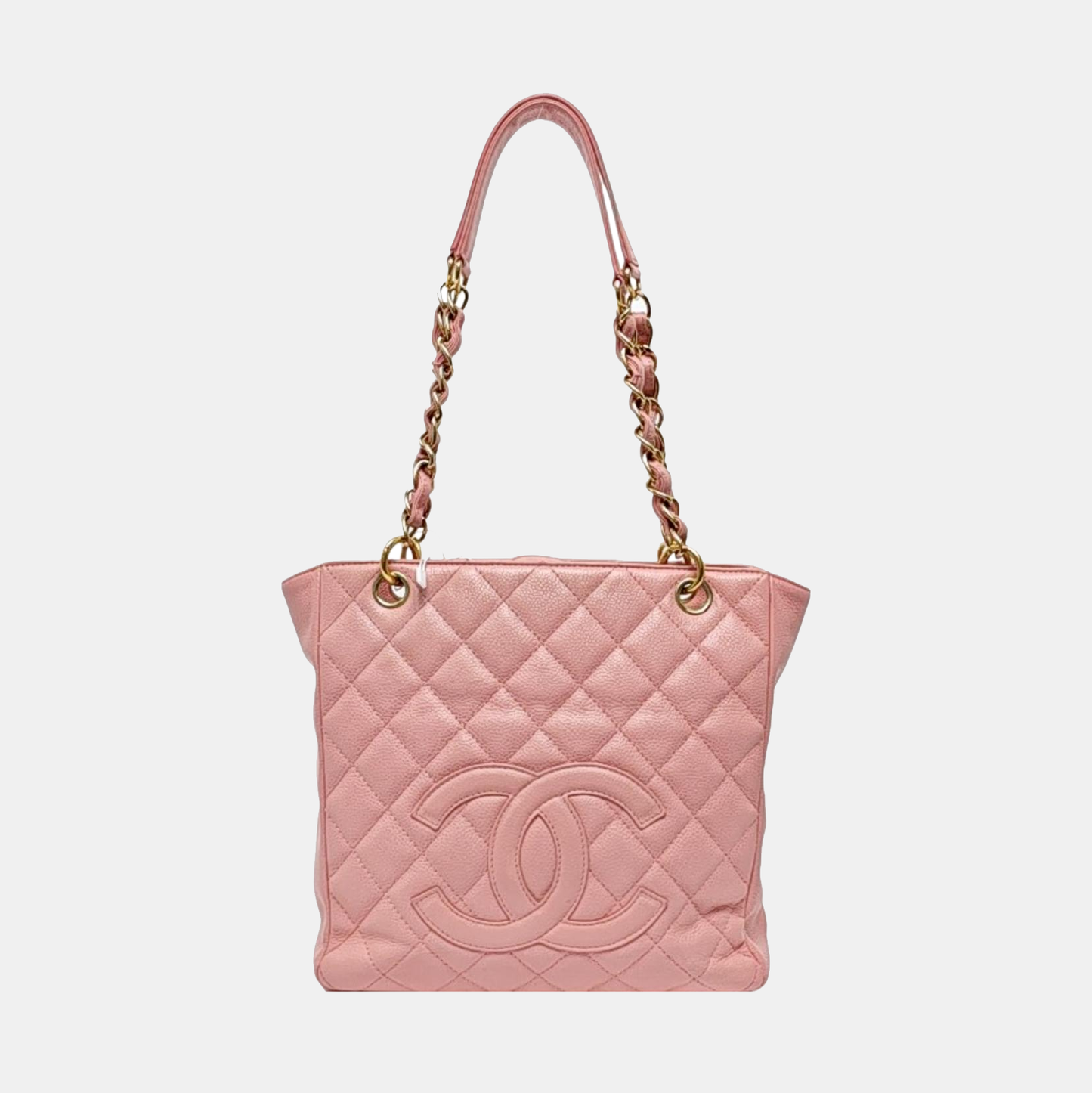 CHANEL CHANEL PST Pink Calfskin Quilted Handbag Gold Hardware 8 Clasp-(SKU)-964725019