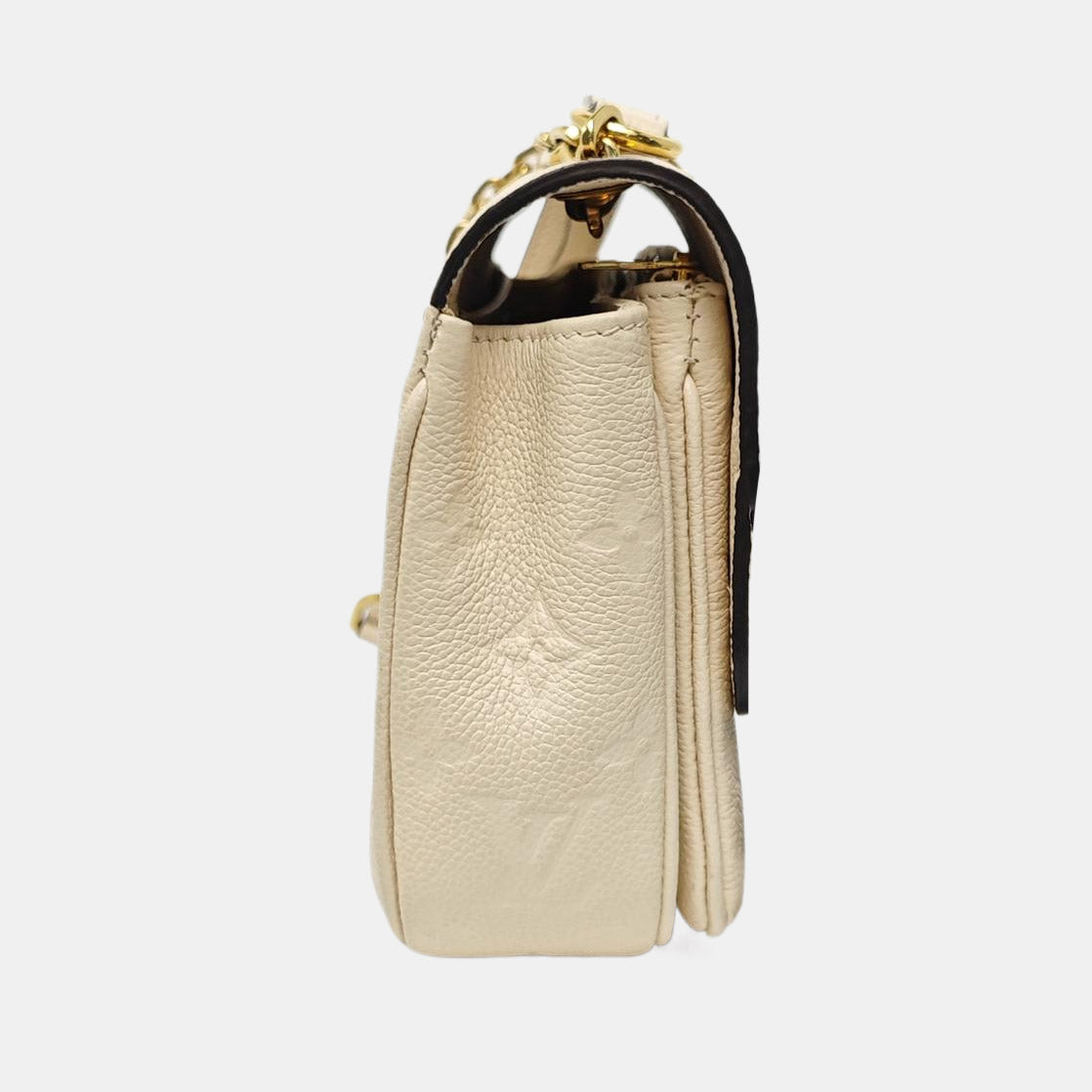 LOUIS VUITTON MARCEAU White Calfskin Monogram Embossed Single Shoulder Bag Crossbody Bag Gold Hardware-(SKU)-965269082