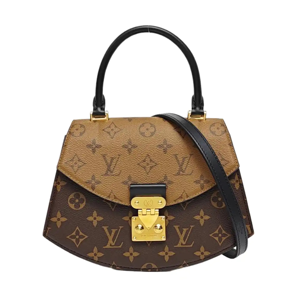 LOUIS VUITTON EDEN Brown Coated Canvas Monogram Crossbody Tote Bag Single Shoulder Bag Golden Hardware Removable Strap-(SKU)-965586639
