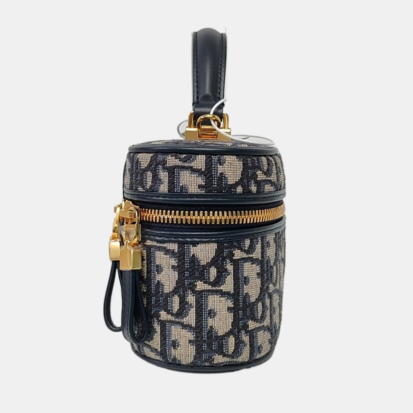 DIOR 30 Montaigne Mini Blue Canvas Monogram Embroidered Shoulder Bag Crossbody Handbag Gold Hardware Removable Strap-(SKU)-965602626