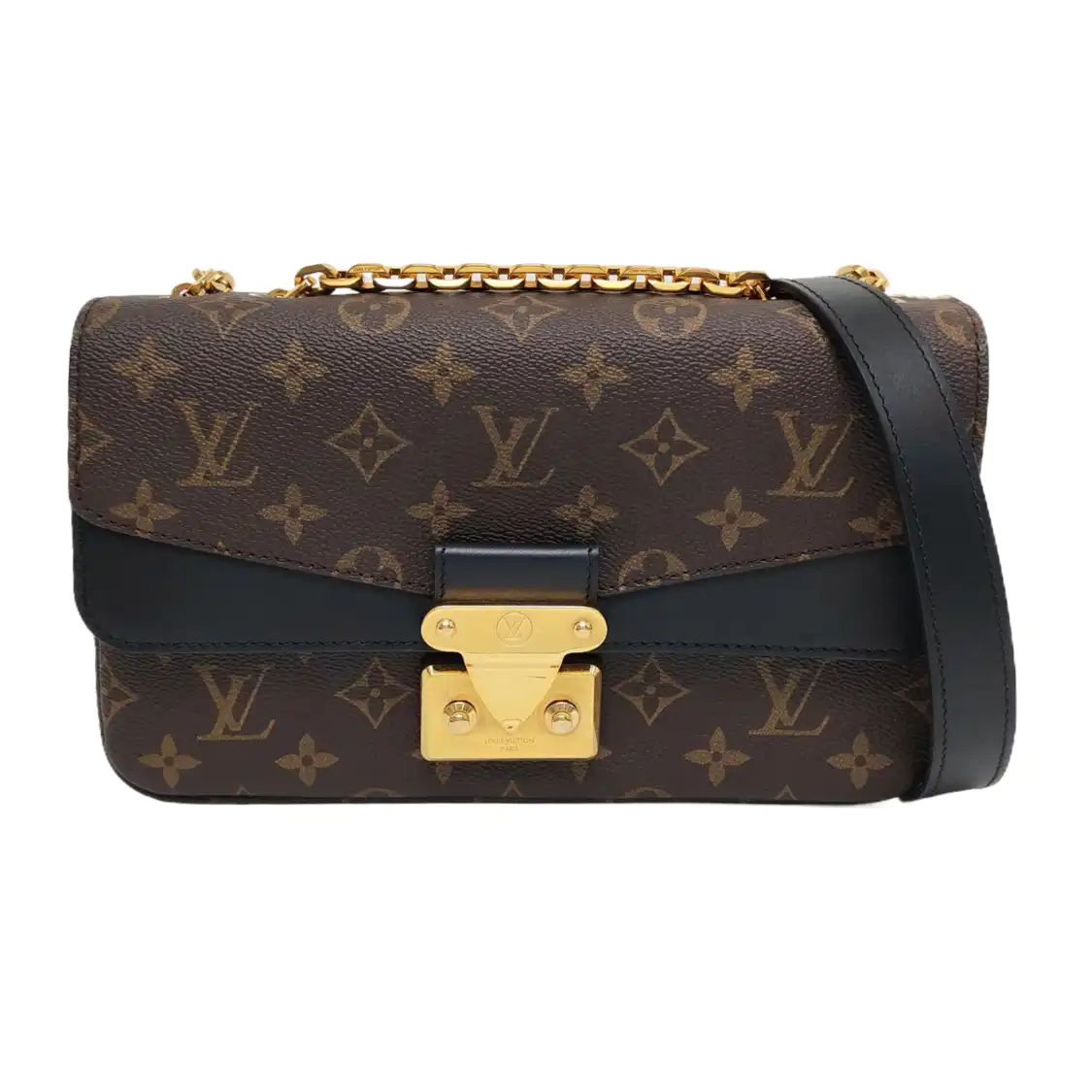 LOUIS VUITTON MARCEAU Brown Coated Canvas Monogram Single Shoulder Bag Crossbody Bag Gold Hardware-(SKU)-966233231