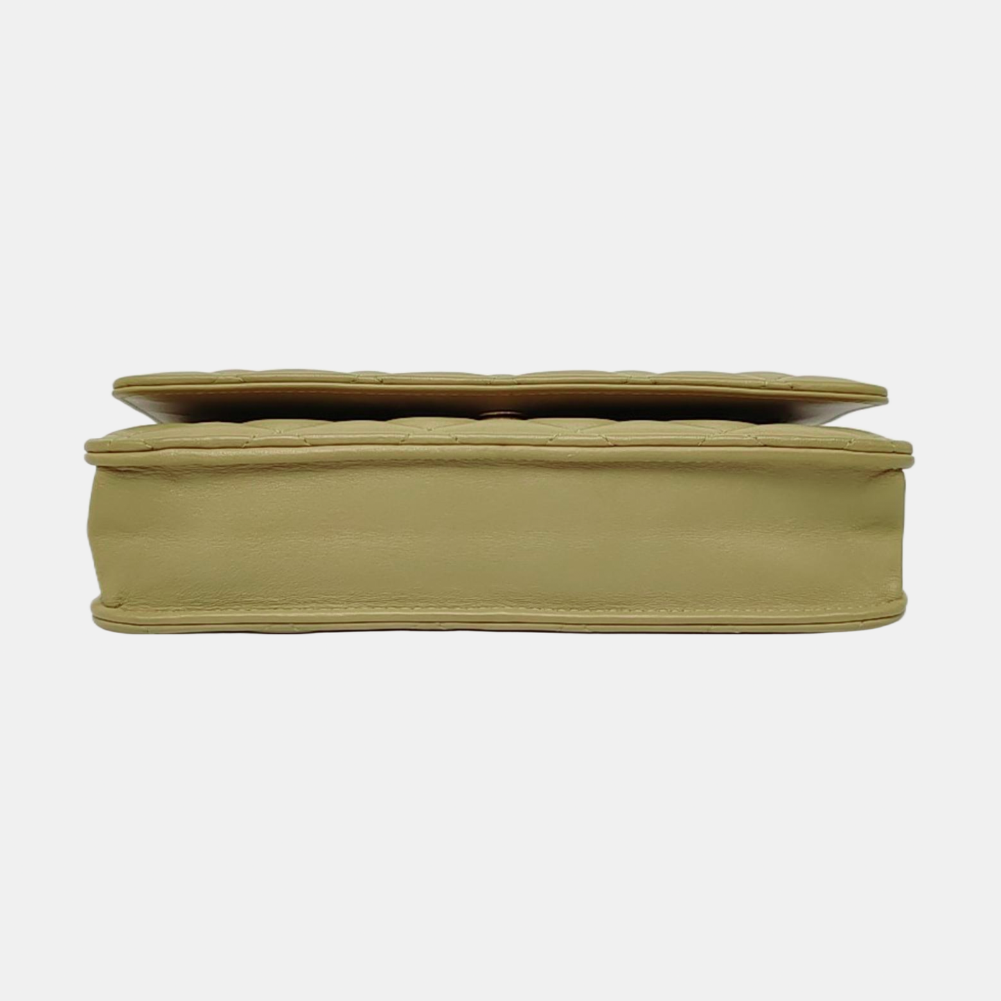 CHANEL WOC Yellow Green Lamb Skin Quilted Single Shoulder Bag Crossbody Bag Golden Hardware-(SKU)-966293271
