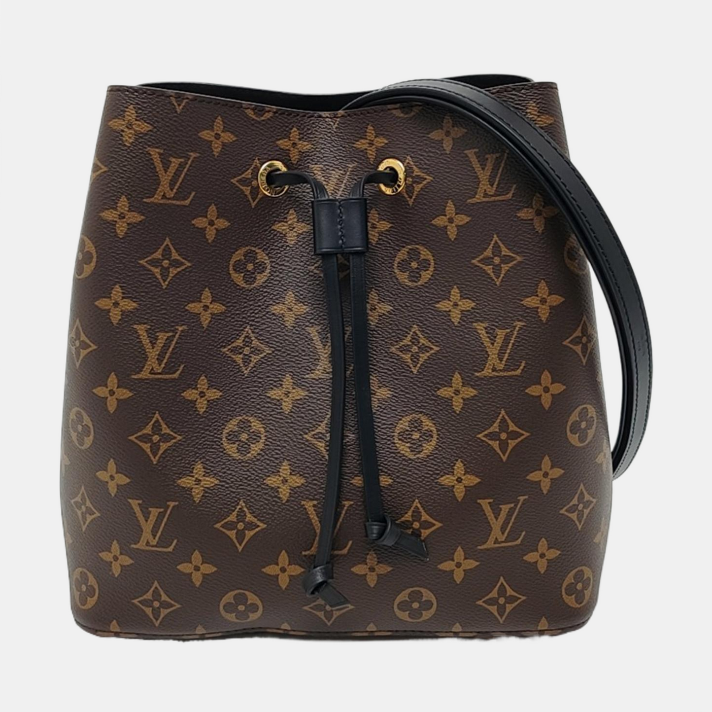 LOUIS VUITTON NÉONOÉ Medium Brown Coated Canvas Monogram Neverfull Shoulder Bag with Gold Hardware and Detachable Strap-(SKU)-966186595