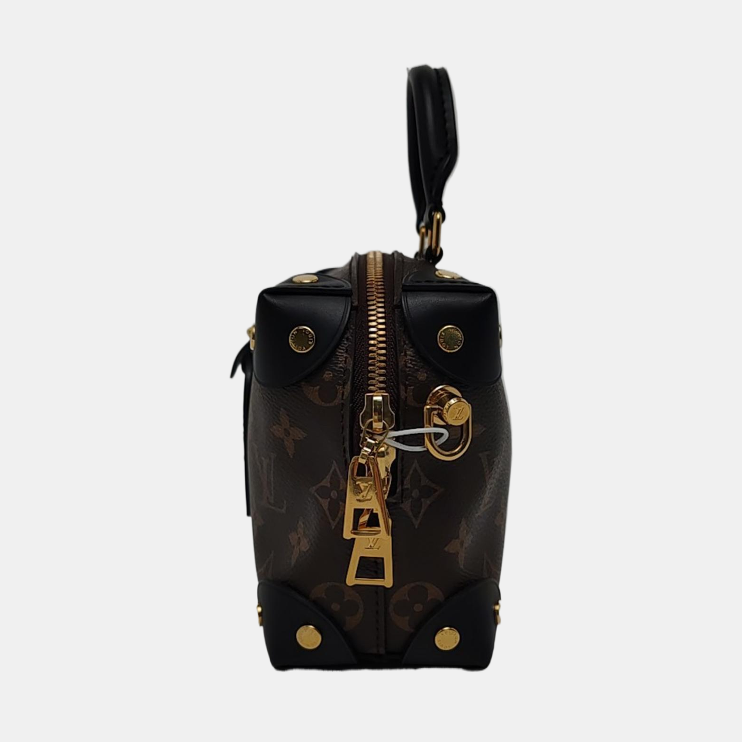 LOUIS VUITTON PETITE MALLE Brown Coated Canvas Monogram Crossbody Shoulder Bag Tote Bag Single Shoulder Bag Golden Hardware 2 Removable Shoulder Straps-(SKU)-949596506