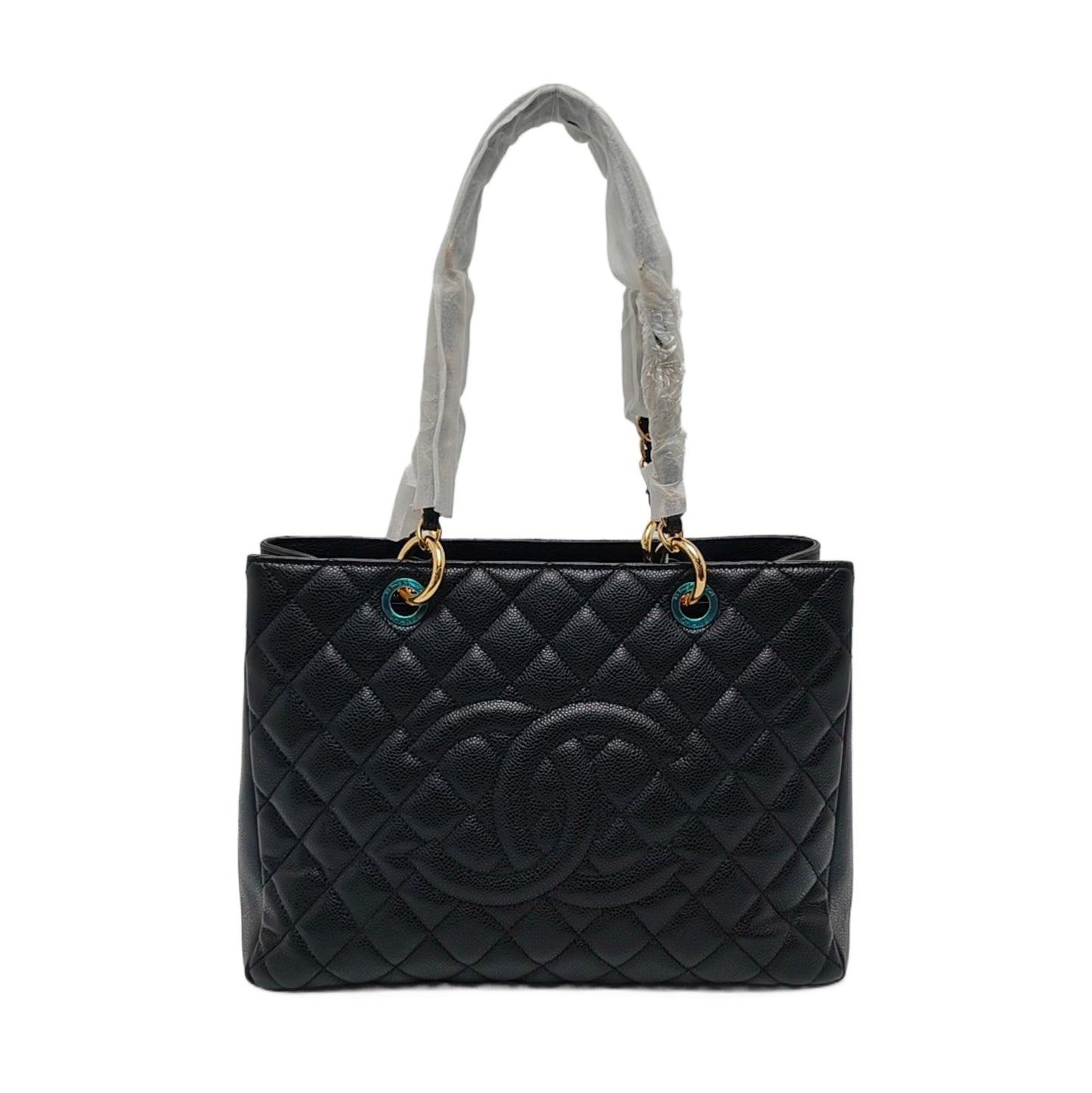 CHANEL CHANEL GST Large Black Calfskin Quilted Shoulder Bag Handbag Golden Hardware 15 Clasp-(SKU)-966619492
