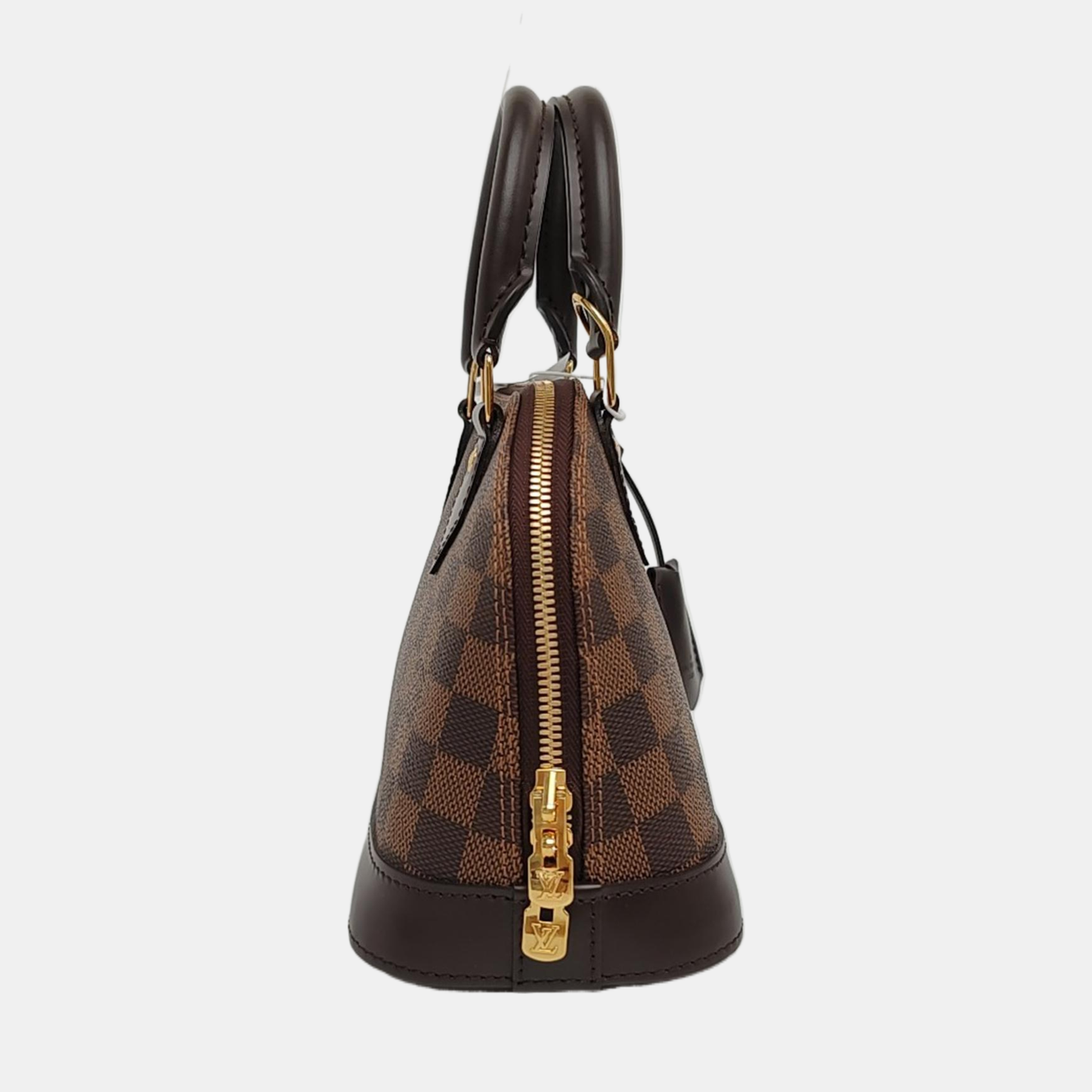 LOUIS VUITTON ALMA BB Brown Coated Canvas Monogram Checkerboard Shell Bag Shoulder Bag Crossbody Bag Golden Hardware Removable Strap-(SKU)-967078439