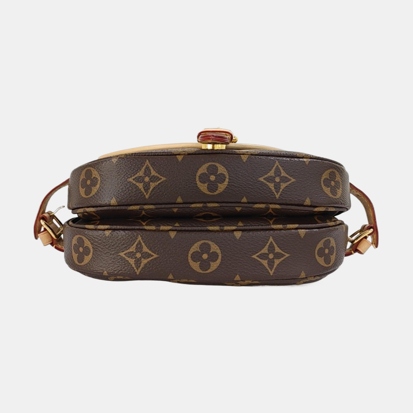 LOUIS VUITTON SAUMUR BB Brown Coated Canvas Monogram Shoulder Bag, Gold Hardware, Removable Shoulder Strap-(SKU)-967083690