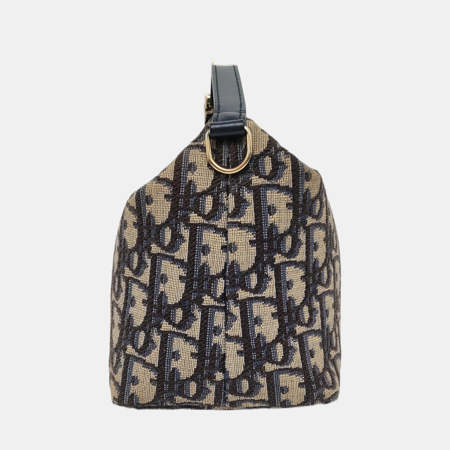 DIOR Diortravel Nomad Medium Gray Canvas Monogram Floral Jacquard Handbag Gold Hardware-(SKU)-967326935