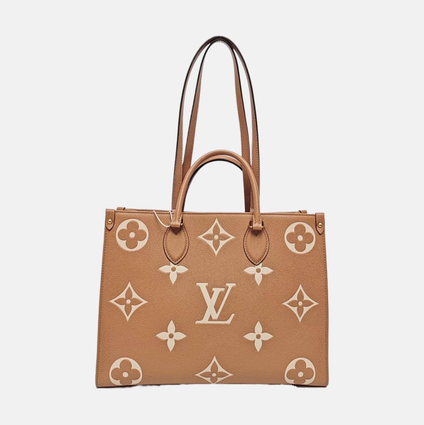 LOUIS VUITTON ONTHEGO Medium Yellow Leather Monogram Embossed Jungle Bag Single Shoulder Bag Golden Hardware-(SKU)-967363562