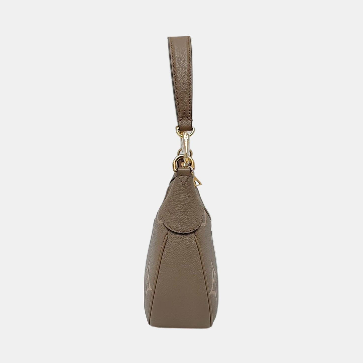 LOUIS VUITTON BAGATELLE Grey Calfskin Embossed Shoulder Bag Tote Bag Crossbody Bag Golden Hardware 2 Removable Straps-(SKU)-967680096