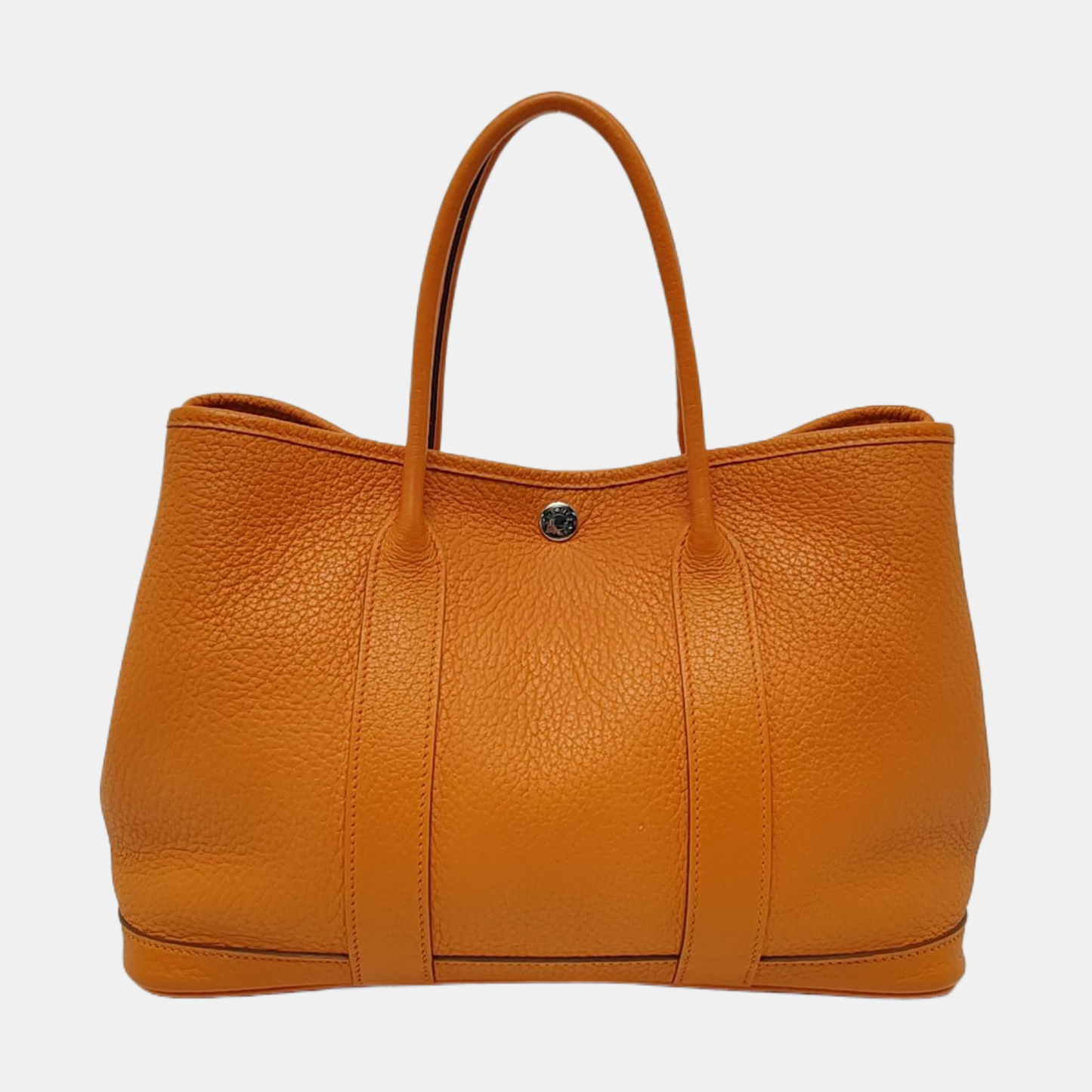 HERMÈS Garden Party 30 Mustard Yellow Negonda Calf Leather Tote Handbag Silver Hardware 🅁 Stamp-(SKU)-967595039