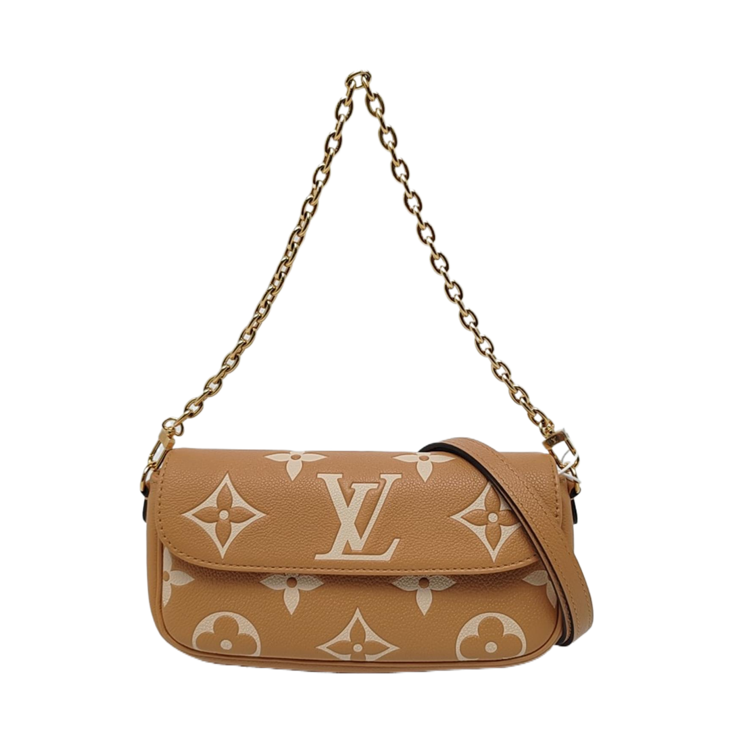 LOUIS VUITTON IVY Blush Pink Leather Monogram Shoulder Bag with Shoulder Strap, Gold Hardware, 2 Removable Shoulder Straps, Accessories Included-(SKU)-967822924