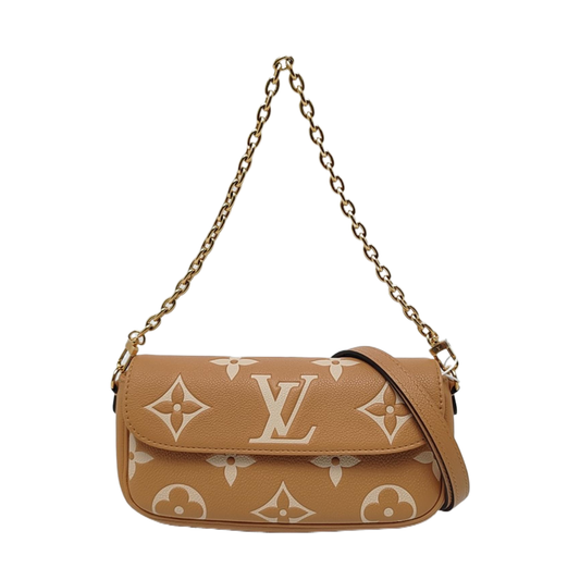 LOUIS VUITTON IVY Blush Pink Leather Monogram Shoulder Bag with Shoulder Strap, Gold Hardware, 2 Removable Shoulder Straps, Accessories Included-(SKU)-967822924