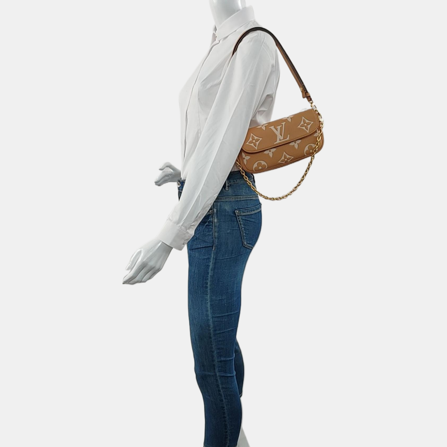 LOUIS VUITTON IVY Blush Pink Leather Monogram Shoulder Bag with Shoulder Strap, Gold Hardware, 2 Removable Shoulder Straps, Accessories Included-(SKU)-967822924