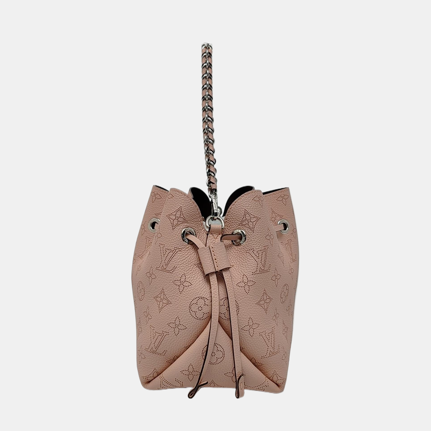 LOUIS VUITTON BELLA pink leather Monogram woven shoulder bag with 2 detachable straps, silver hardware-(SKU)-968037348