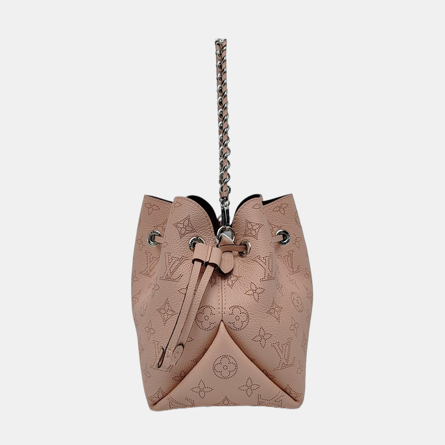 LOUIS VUITTON BELLA pink leather Monogram woven shoulder bag with 2 detachable straps, silver hardware-(SKU)-968037348