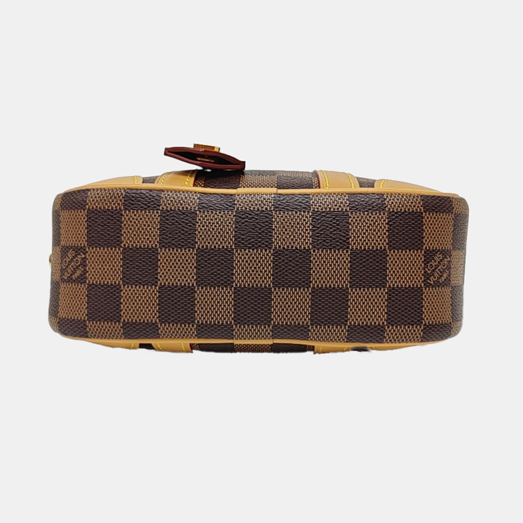 LOUIS VUITTON VALISETTE BB Brown Coated Canvas Chessboard Pattern Camera Bag Crossbody Bag Tote Bag Shoulder Bag Gold Hardware Two Removable Straps Included-(SKU)-967790916