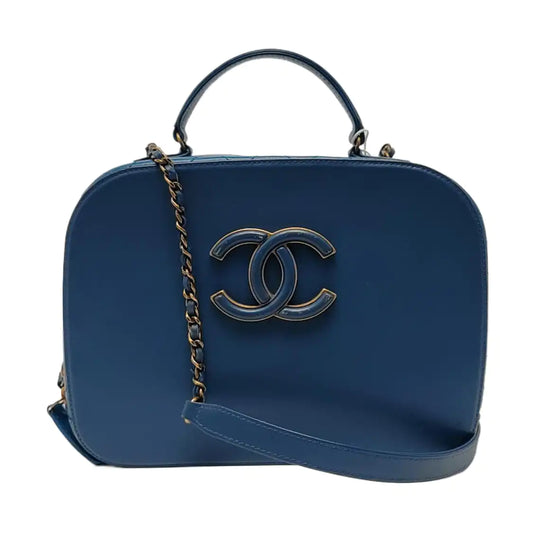 CHANEL COCO CURVE Blue Calfskin Quilted Matelassé Shoulder Bag Handbag Crossbody Bag Golden Hardware 23 Clasp-(SKU)-968038724