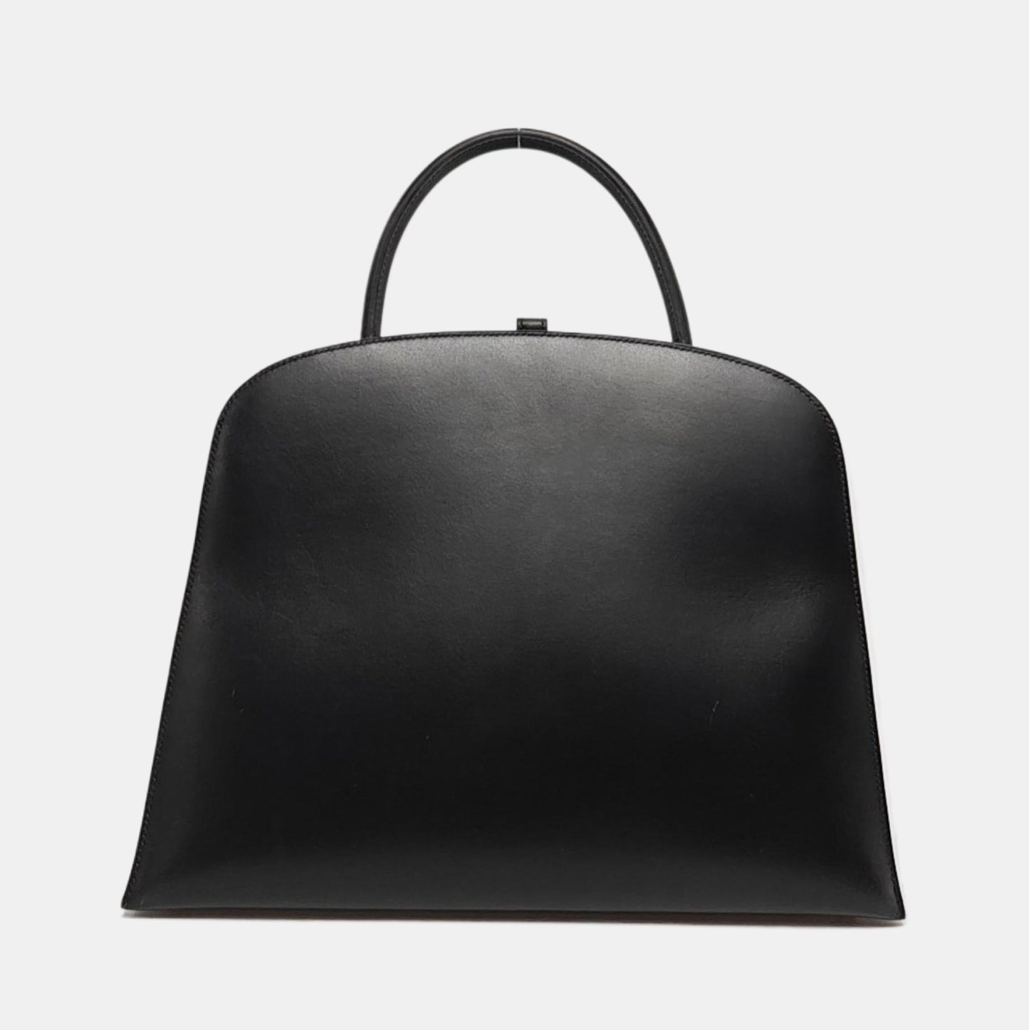 HERMÈS Dalvy, black BOX leather handbag, silver hardware, vintage model-(SKU)-968352892