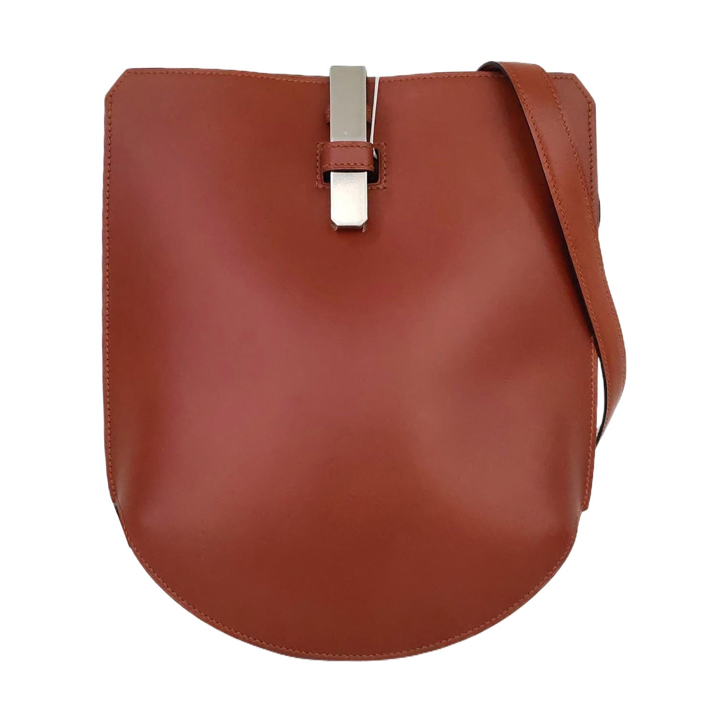 HERMÈS Baton De Craie Bronze BOX Leather Single Shoulder Bag Crossbody Bag Silver Hardware X-(SKU)-967228707