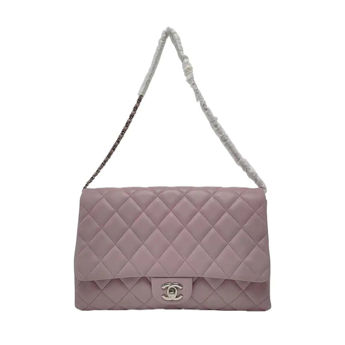 CHANEL CLASSIC FLAP Light Purple Lamb Leather Quilted Shoulder Bag with Removable Strap-(SKU)-968118036