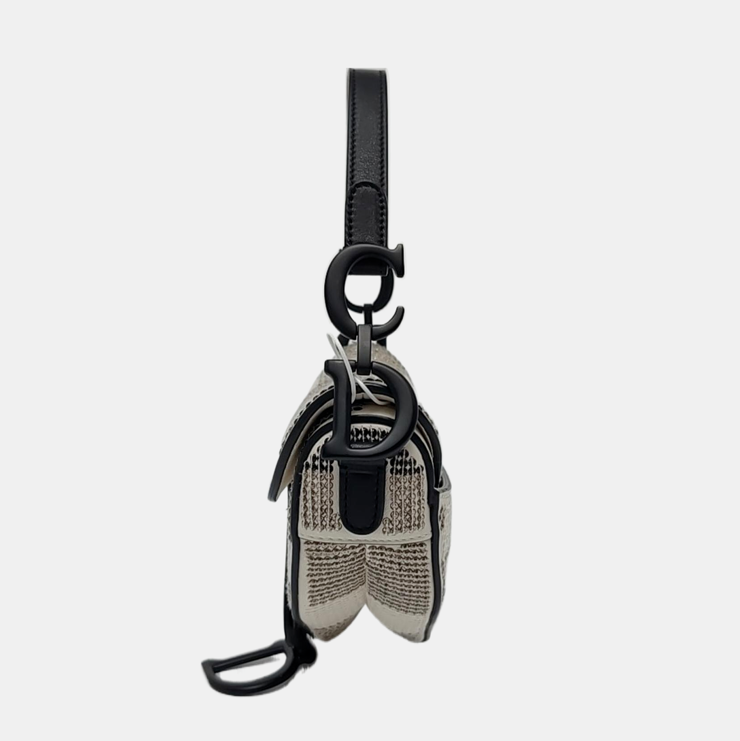 DIOR Saddle Mini Multicolor Calfskin Embroidered Saddle Bag Handbag Black Hardware-(SKU)-968867584