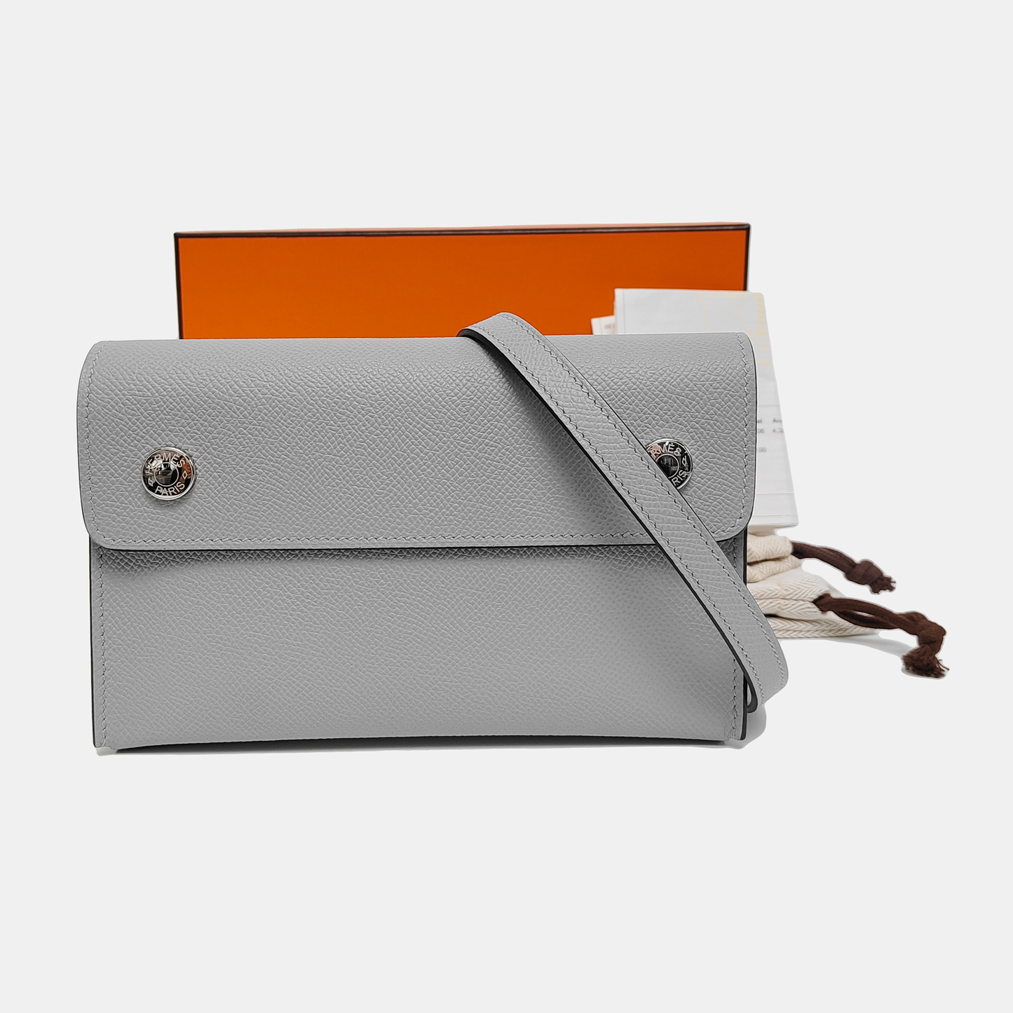 HERMÈS Hermèsnap Mini Glacier Blue Epsom Leather Crossbody Shoulder Bag Silver Hardware K Stamp-(SKU)-969180872