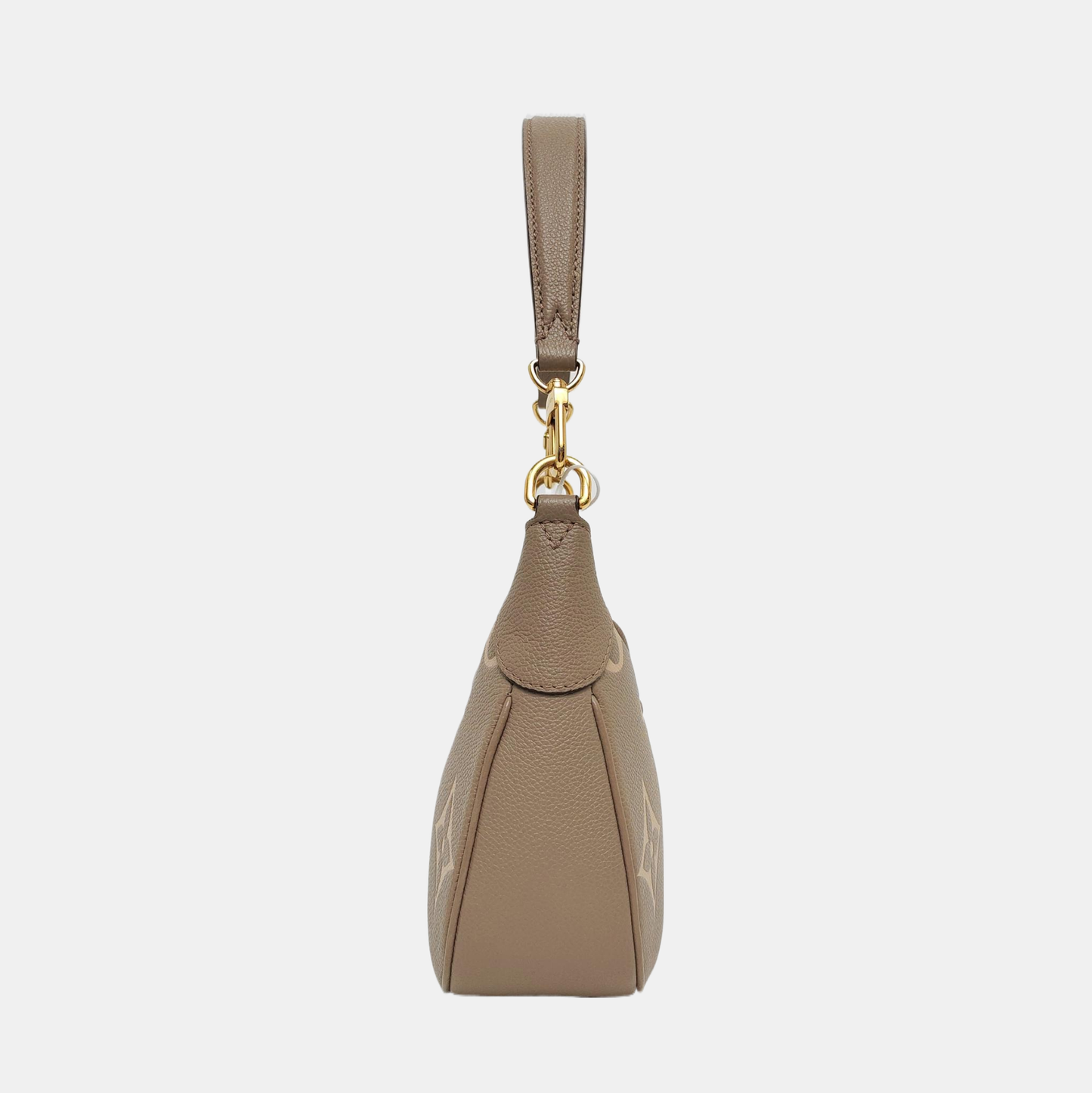 LOUIS VUITTON BAGATELLE Grey Calfskin Embossed Shoulder Bag Tote Bag Crossbody Bag Golden Hardware 2 Removable Straps-(SKU)-969149113