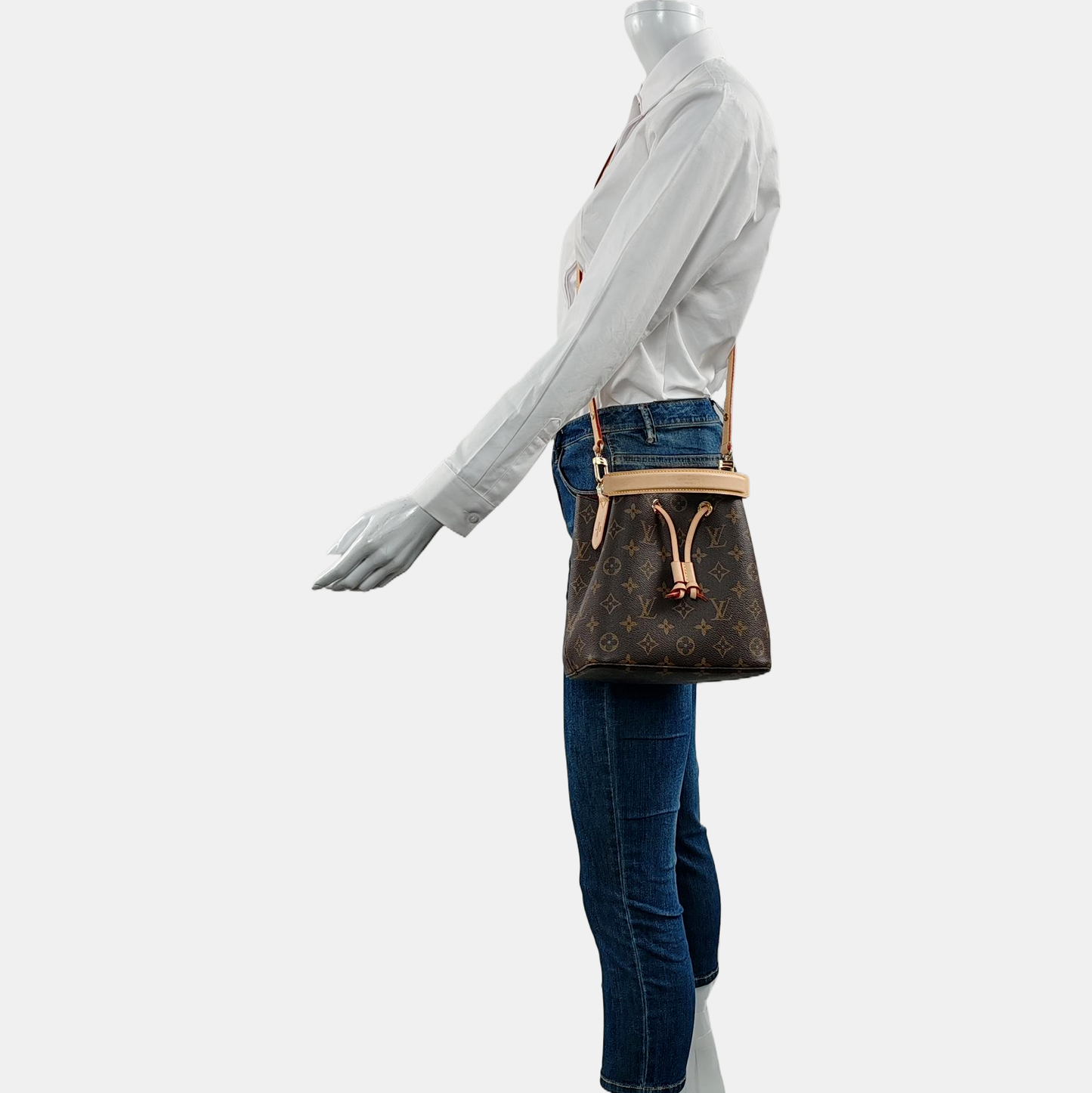 LOUIS VUITTON NÉONOÉ BB Brown Coated Canvas Monogram Crossbody Shoulder Bag Golden Hardware 2 Removable Straps-(SKU)-969181432