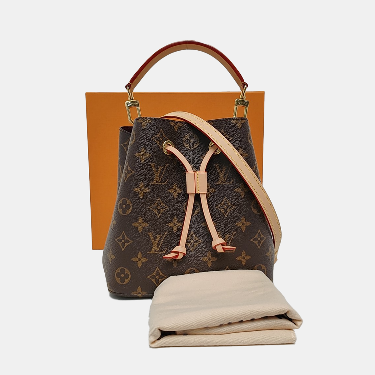 LOUIS VUITTON NÉONOÉ BB Brown Coated Canvas Monogram Crossbody Shoulder Bag Golden Hardware 2 Removable Straps-(SKU)-969181432
