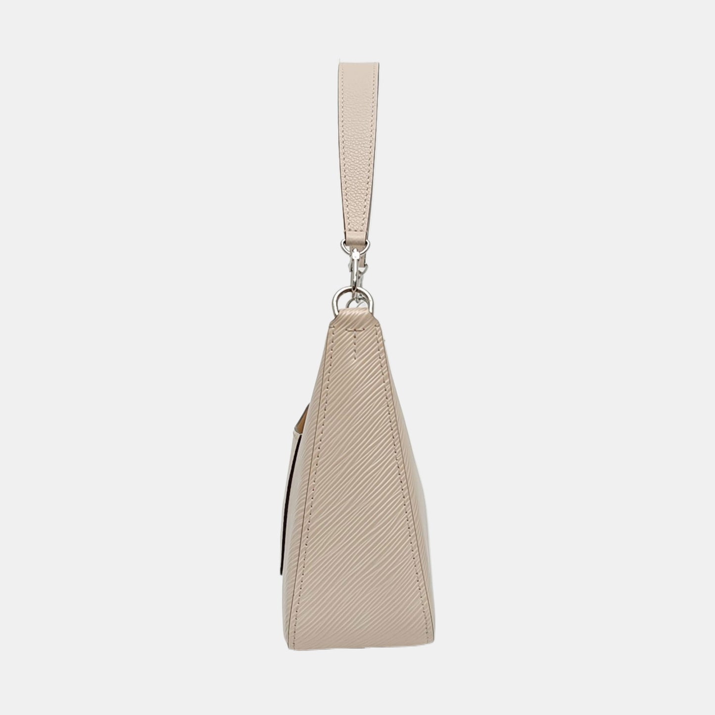 LOUIS VUITTON MARELLE White EPI Leather Wave Pattern Shoulder Bag Crossbody Handbag with Silver Hardware and 2 Detachable Straps-(SKU)-969150046