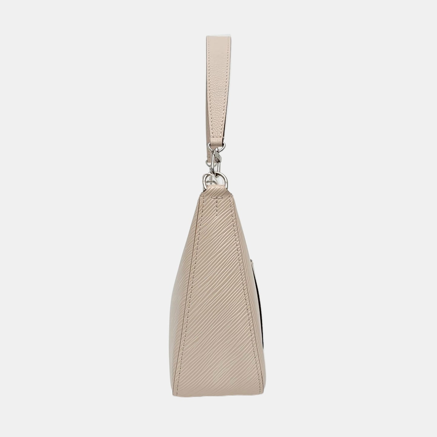 LOUIS VUITTON MARELLE White EPI Leather Wave Pattern Shoulder Bag Crossbody Handbag with Silver Hardware and 2 Detachable Straps-(SKU)-969150046