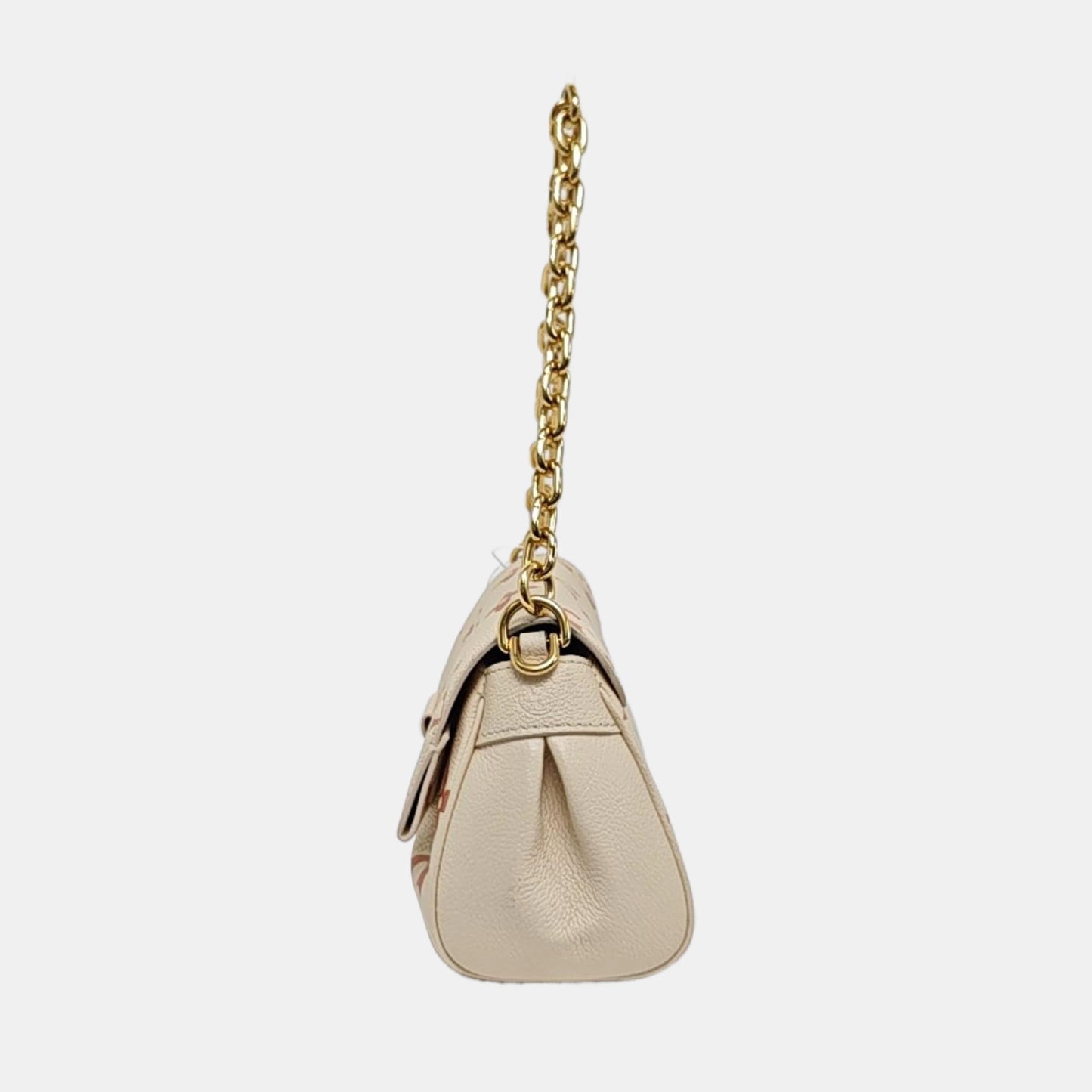 LOUIS VUITTON FAVORITE Beige Leather Monogram Embossed Shoulder Bag, Crossbody Bag with Golden Hardware and 2 Removable Straps-(SKU)-969324428