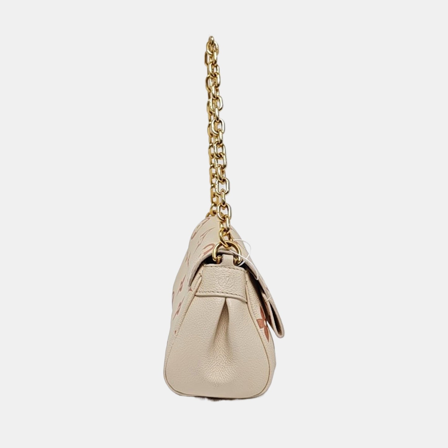 LOUIS VUITTON FAVORITE Beige Leather Monogram Embossed Shoulder Bag, Crossbody Bag with Golden Hardware and 2 Removable Straps-(SKU)-969324428