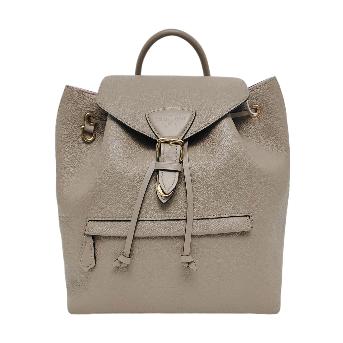 LOUIS VUITTON MONTSOURIS Grey Leather Monogram Embossed Backpack Tote Bag Golden Hardware-(SKU)-969217937