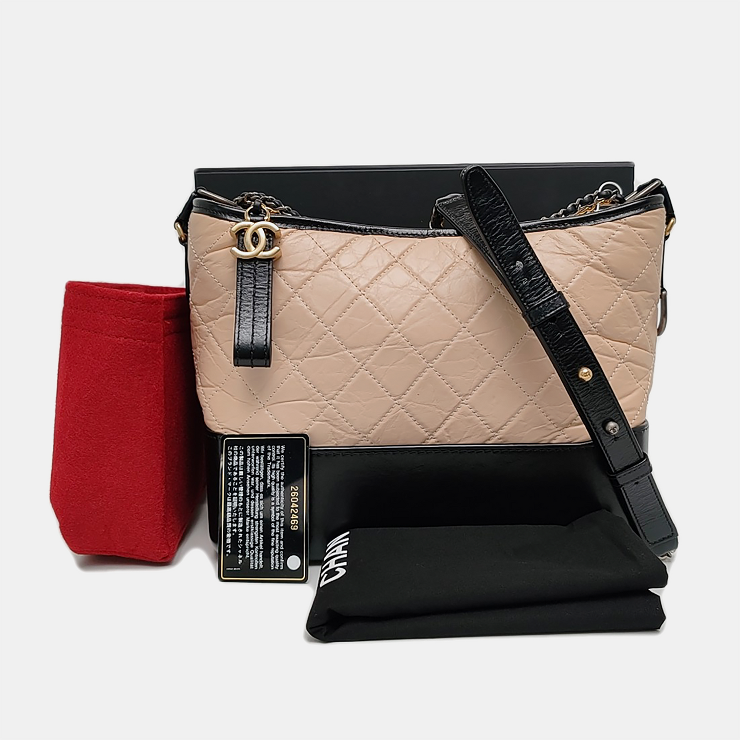 CHANEL GABRIELLE Medium Beige Quilted Leather Hobo Shoulder Bag Crossbody Bag with Detachable Strap-(SKU)-969446308