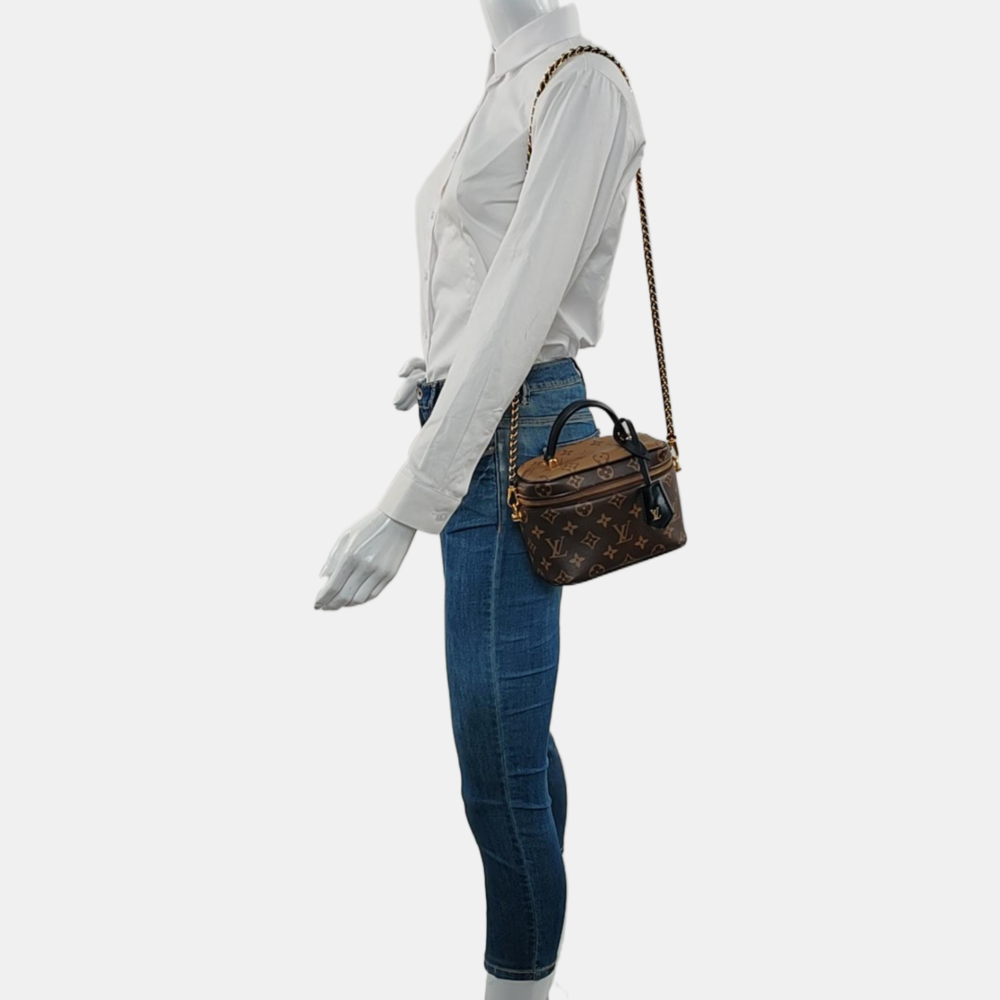 LOUIS VUITTON NICE Small Brown Coated Canvas Vintage Shoulder Bag Tote Bag Crossbody Bag Gold Hardware Removable Strap-(SKU)-969536656