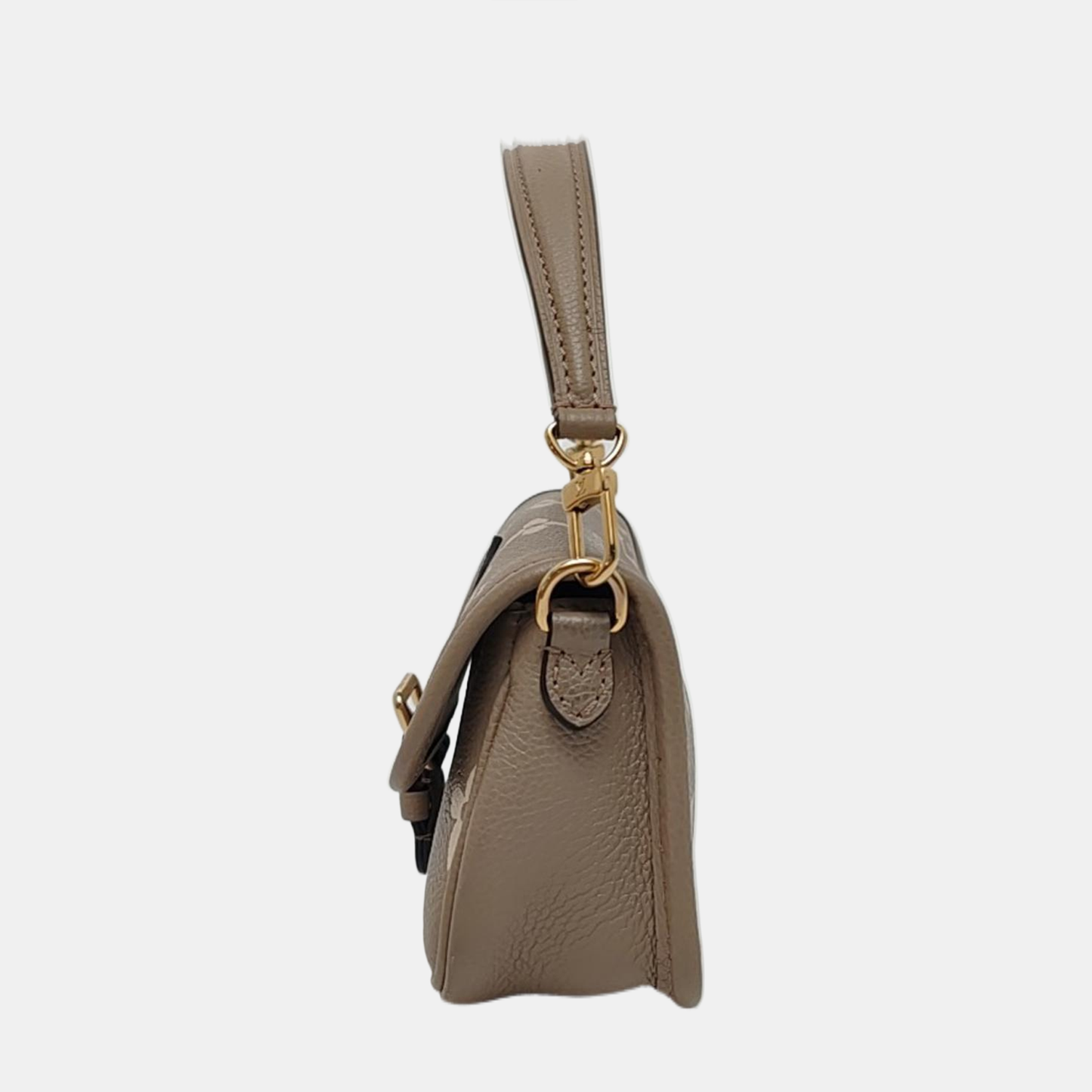 LOUIS VUITTON DIANE Nano Grey Calfskin Monogram Shoulder Bag Crossbody Bag Handbag Gold Hardware 2 Removable Straps Accessories Included-(SKU)-969434726